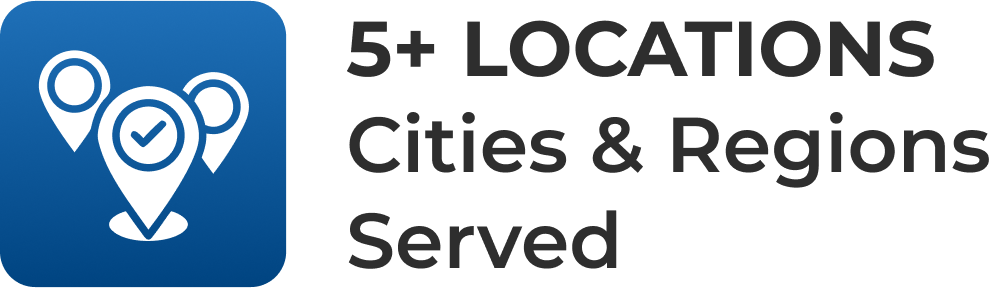 5+ Locations - Cities and Regions Served